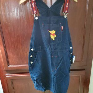 NWT Disney Winnie the Pooh Overall Shorts Size M